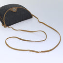 Christian Dior Honeycomb Canvas Shoulder Bag PVC Leather Brown Silver Auth 85690-7