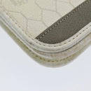 Christian Dior Honeycomb Canvas Shoulder Bag PVC Leather White Gold Auth 85691-9