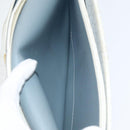 Christian Dior Honeycomb Canvas Shoulder Bag PVC Leather White Gold Auth 85691-12