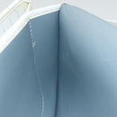 Christian Dior Honeycomb Canvas Shoulder Bag PVC Leather White Gold Auth 85691-21