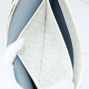 Christian Dior Honeycomb Canvas Shoulder Bag PVC Leather White Gold Auth 85691-22