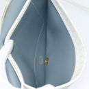 Christian Dior Honeycomb Canvas Shoulder Bag PVC Leather White Gold Auth 85691-23