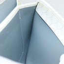 Christian Dior Honeycomb Canvas Shoulder Bag PVC Leather White Gold Auth 85691-24