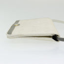 Christian Dior Honeycomb Canvas Shoulder Bag PVC Leather White Gold Auth 85691-4