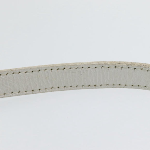 Christian Dior Honeycomb Canvas Shoulder Bag PVC Leather White Gold Auth 85691