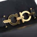 Salvatore Ferragamo Shoulder Bag Leather Gold Black Auth 85707-14