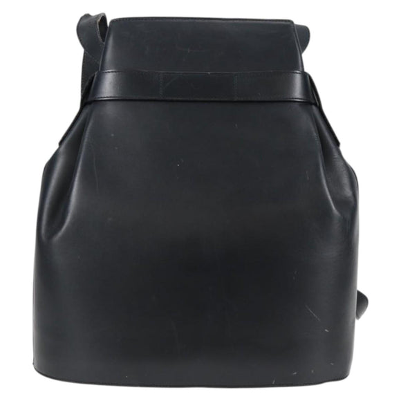 Salvatore Ferragamo Shoulder Bag Leather Gold Black Auth 85707