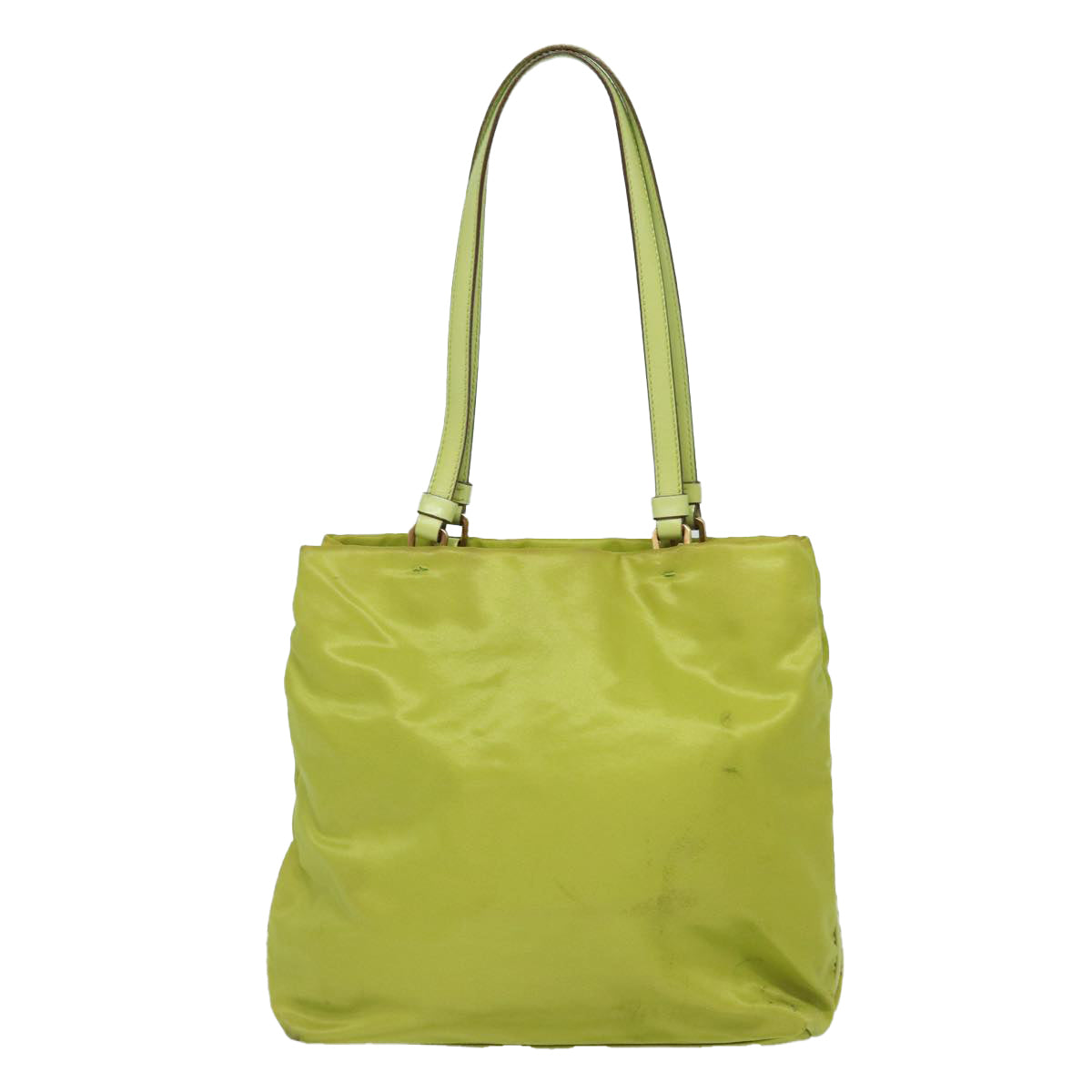 PRADA Shoulder Bag Nylon Green Gold Auth 85715 - 0