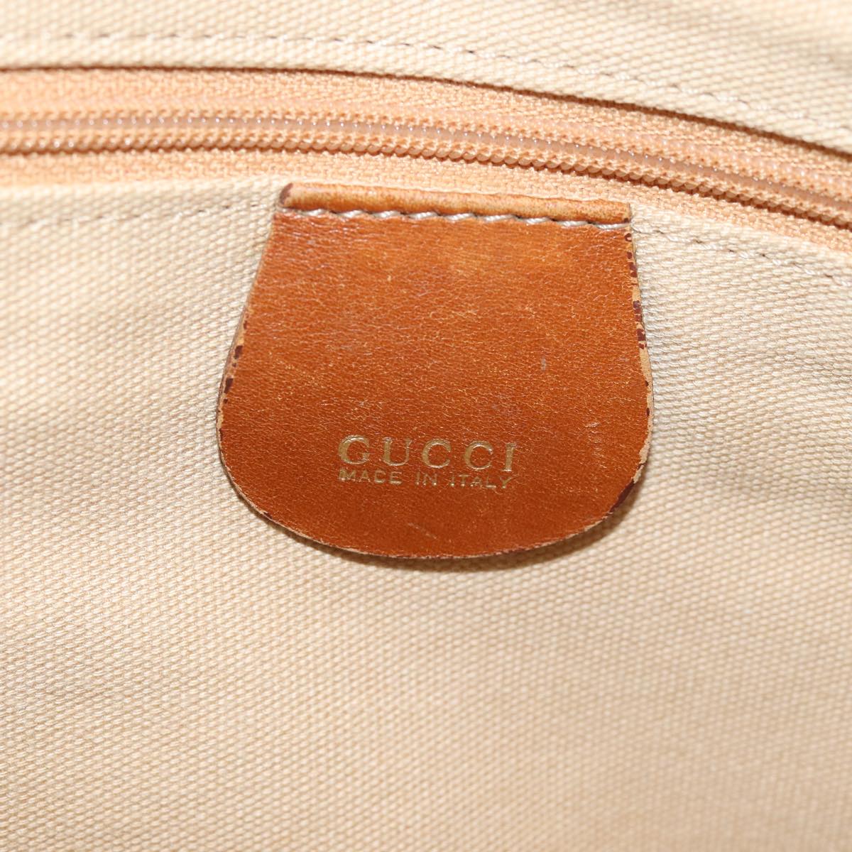 GUCCI Bamboo Hand Bag Leather 2way Brown Gold 001 1781 1577 Auth 85717