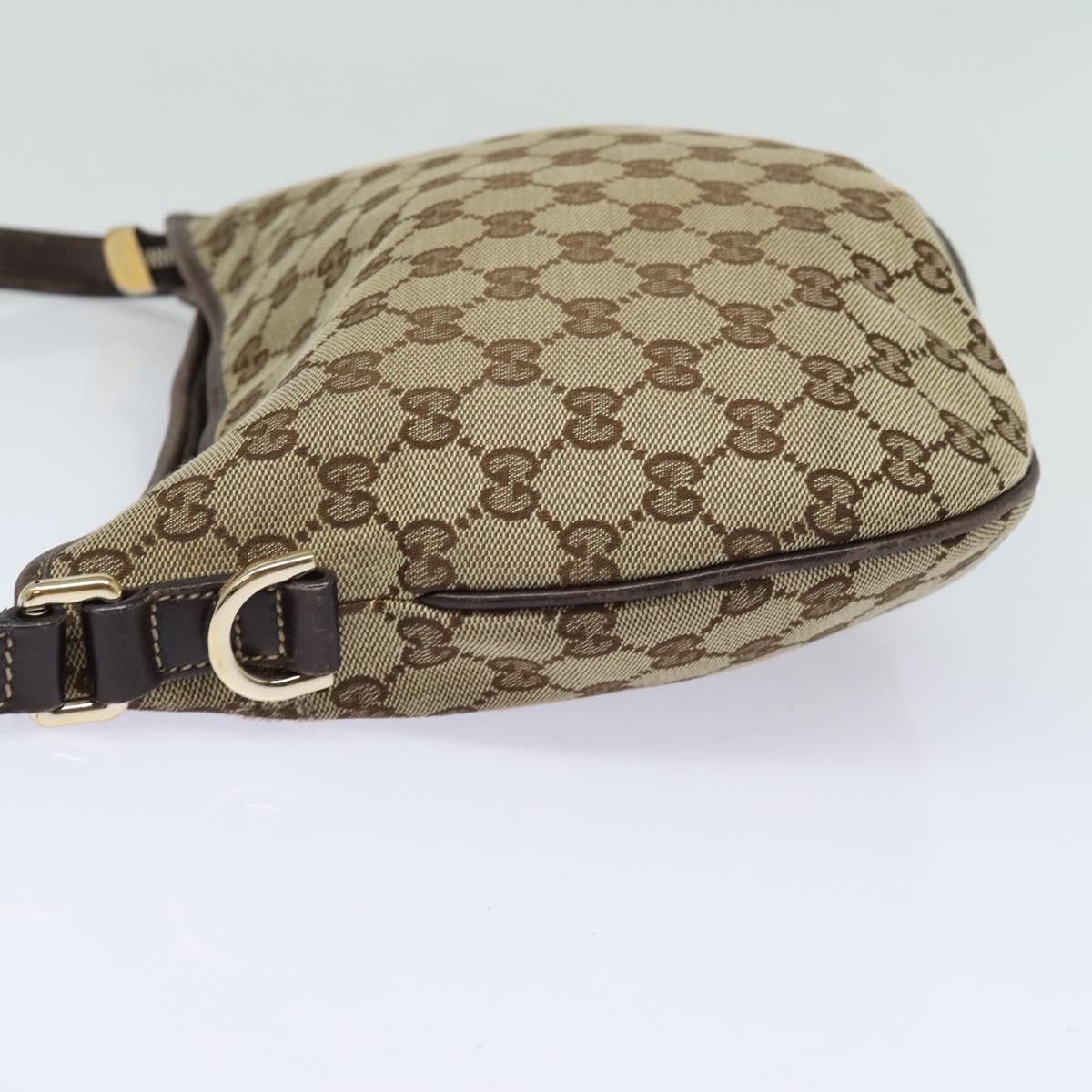 GUCCI GG Canvas Shoulder Bag Beige Gold 169998 Auth 85721