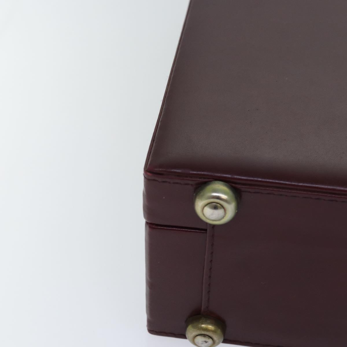 CARTIER Trunk Leather Bordeaux Gold Auth 85729