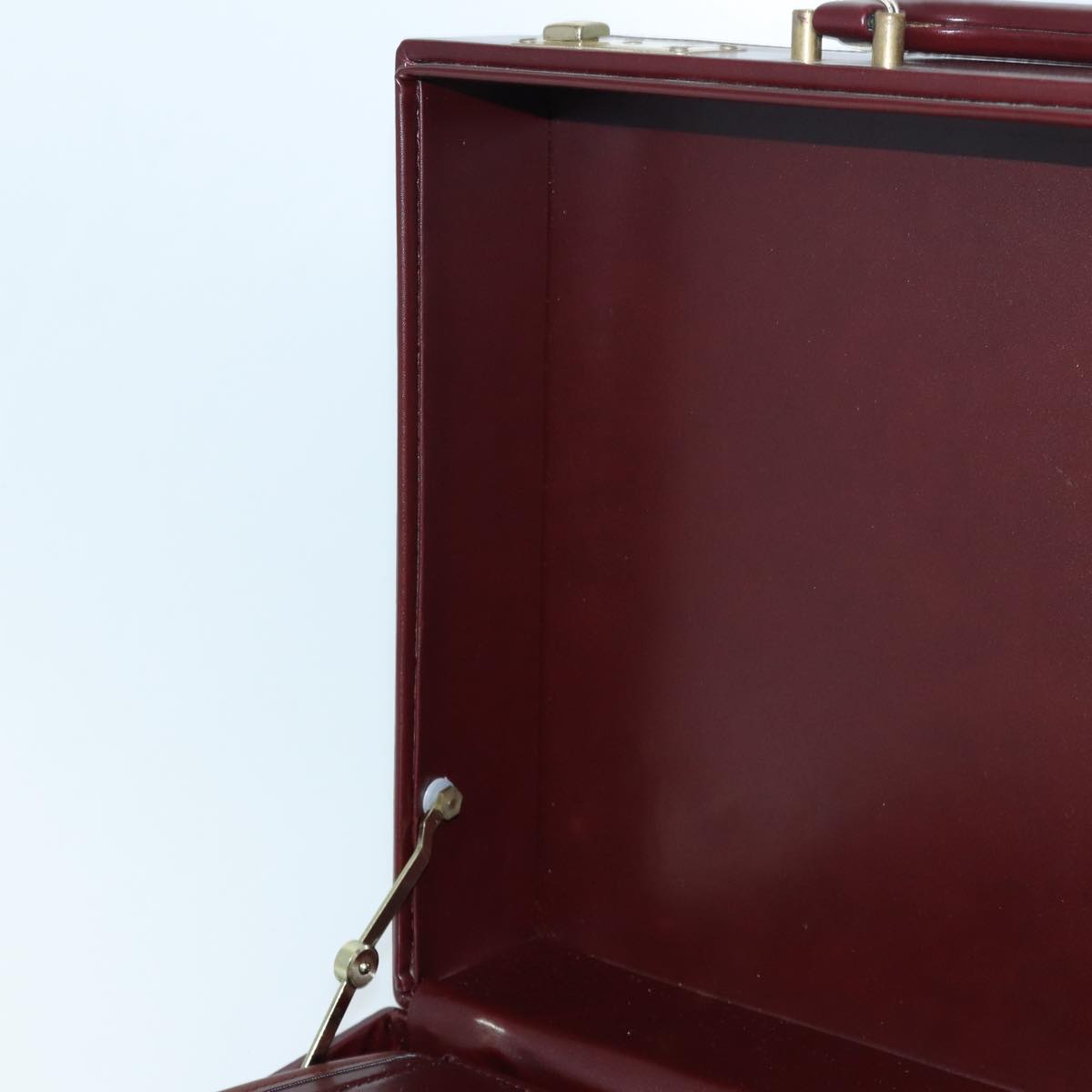 CARTIER Trunk Leather Bordeaux Gold Auth 85729