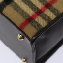 Burberrys Nova Check Shoulder Bag Wool Beige Gold Auth 85746-15