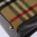 Burberrys Nova Check Shoulder Bag Wool Beige Gold Auth 85746-9