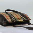 Burberrys Nova Check Shoulder Bag Wool Beige Gold Auth 85746-6