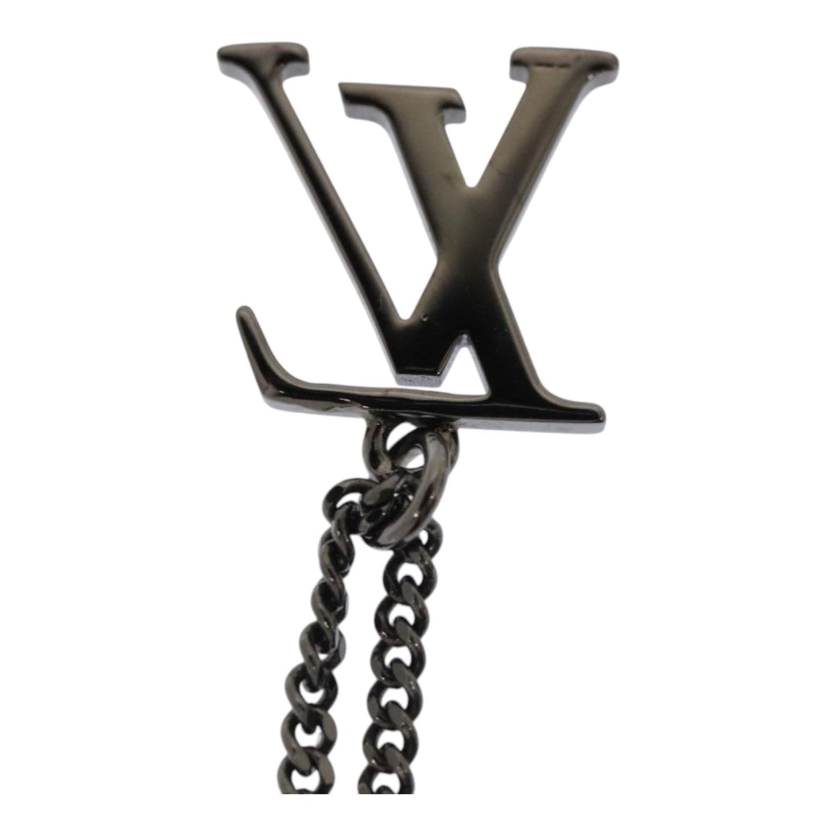 LOUIS VUITTON Collier LV Upside Down Necklace metal Black M62683 LV Auth 85760