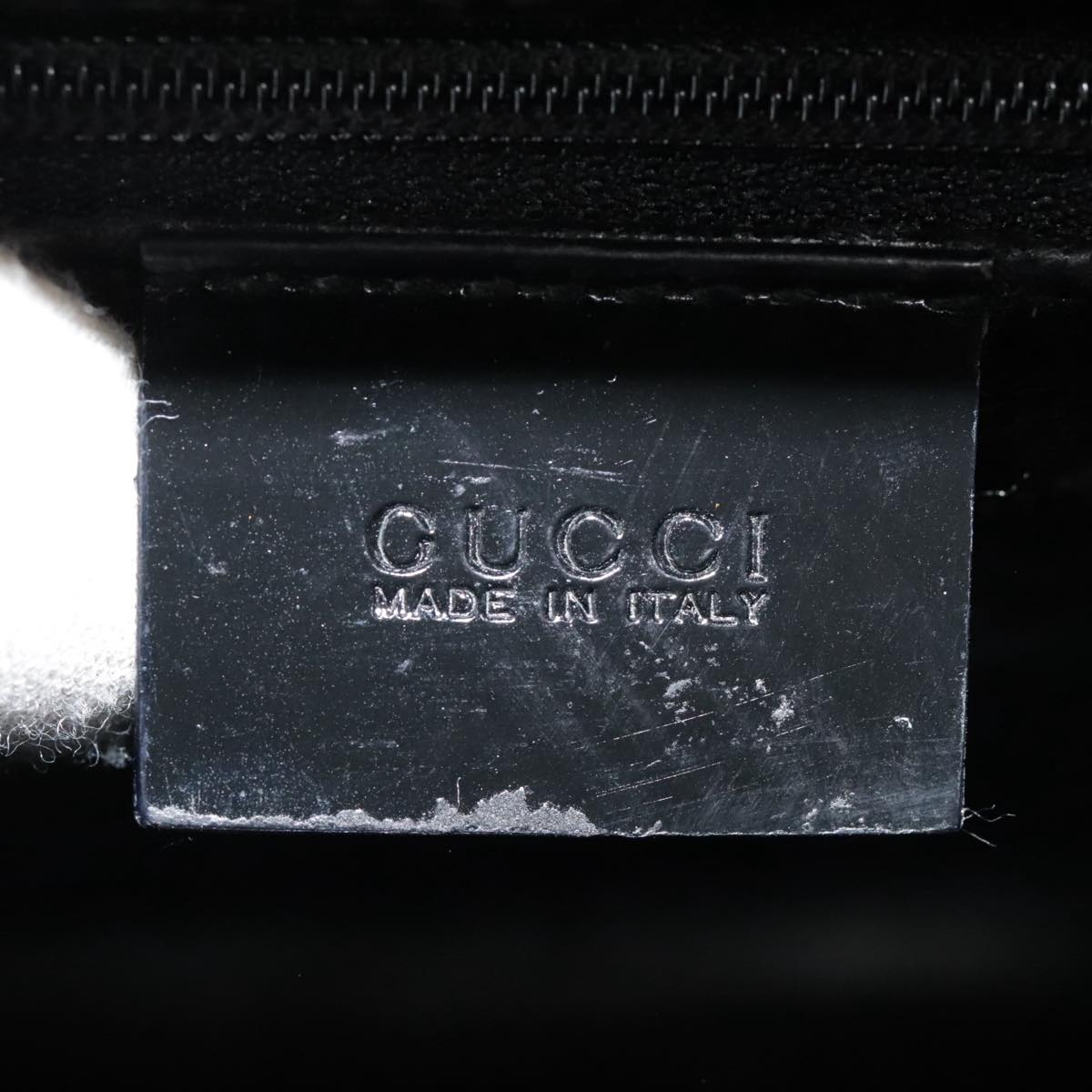 GUCCI Shoulder Bag Patent leather Black Silver 001 1013 3037 Auth 85761