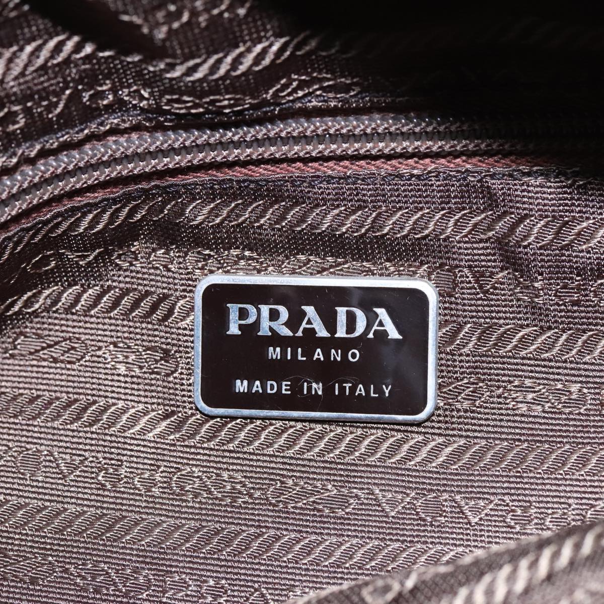 PRADA Hand Bag Nylon Khaki Auth 85762