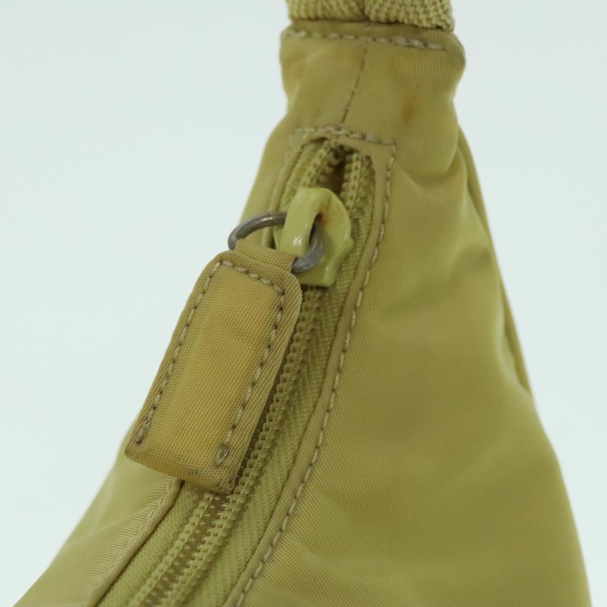 PRADA Hand Bag Nylon Yellow Silver Auth 85763