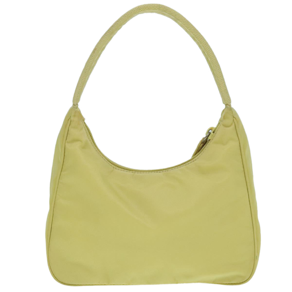 PRADA Hand Bag Nylon Yellow Silver Auth 85763 - 0