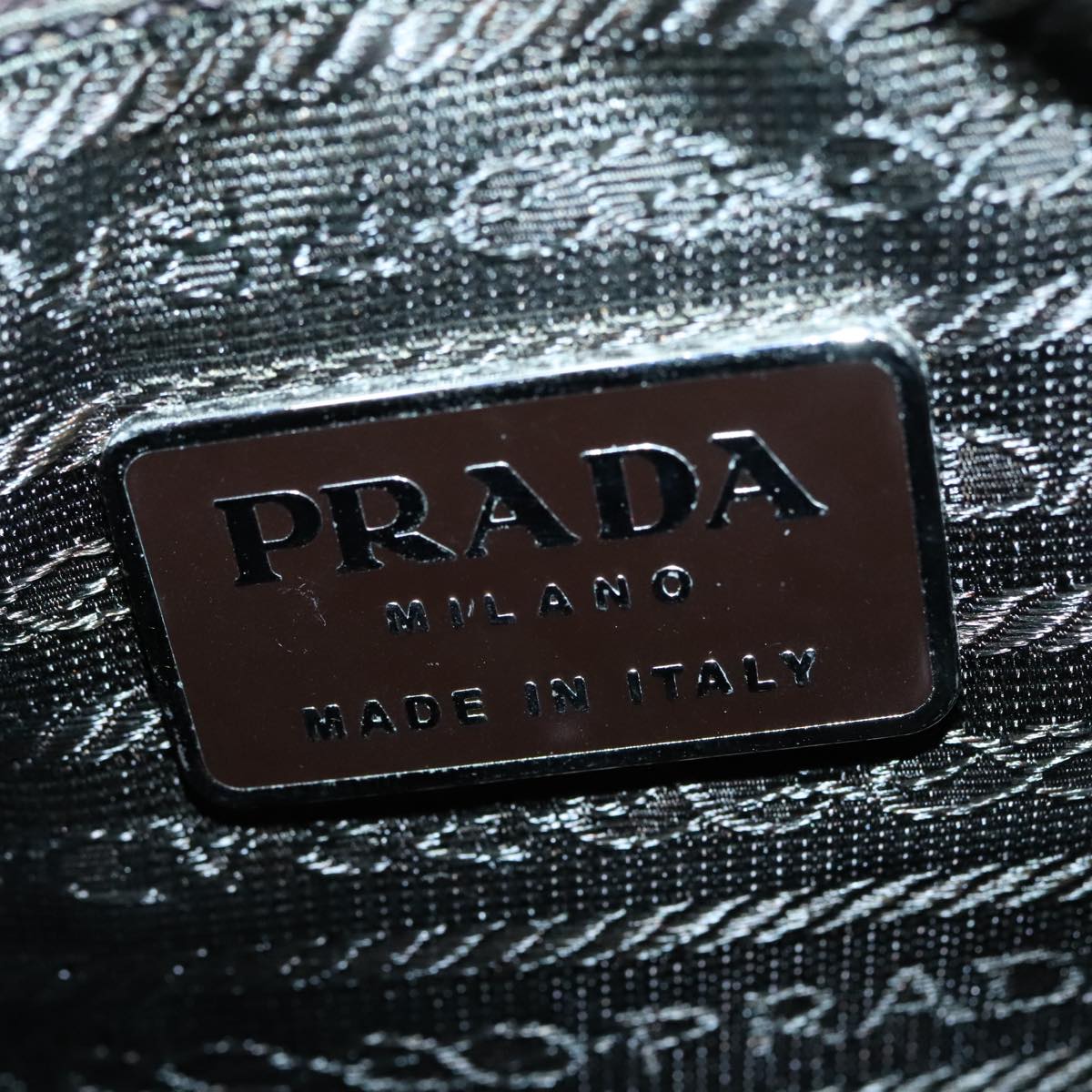 PRADA Tote Bag Nylon Yellow Silver Auth 85764