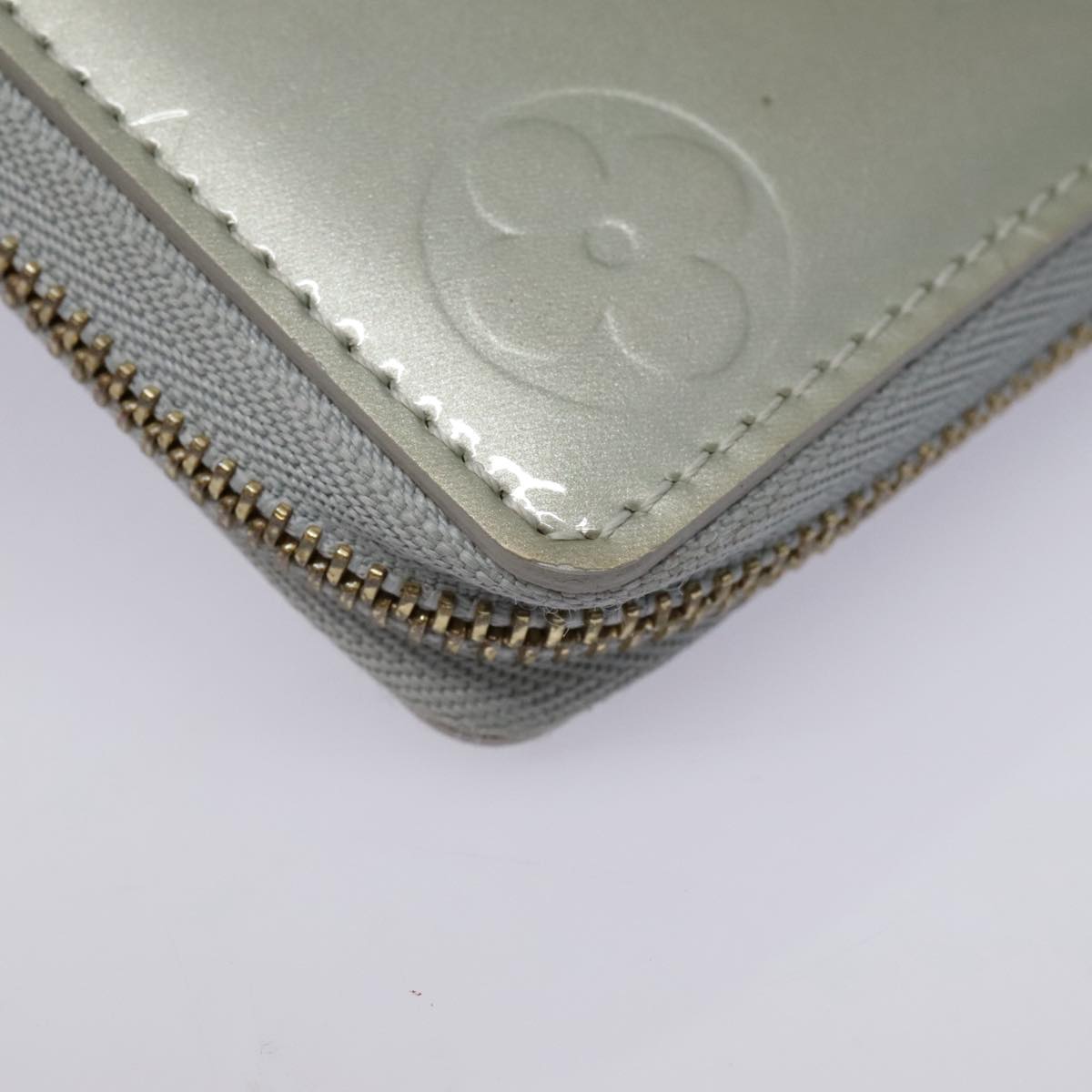 LOUIS VUITTON Monogram Vernis Bloom Wallet Gris M91044 LV Auth 85777