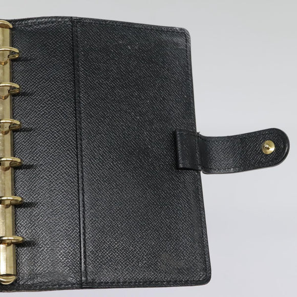 LOUIS VUITTON Epi Agenda PM Day Planner Cover Black R20052 LV Auth 85781