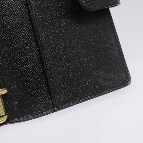 LOUIS VUITTON Epi Agenda PM Day Planner Cover Black R20052 LV Auth 85781
