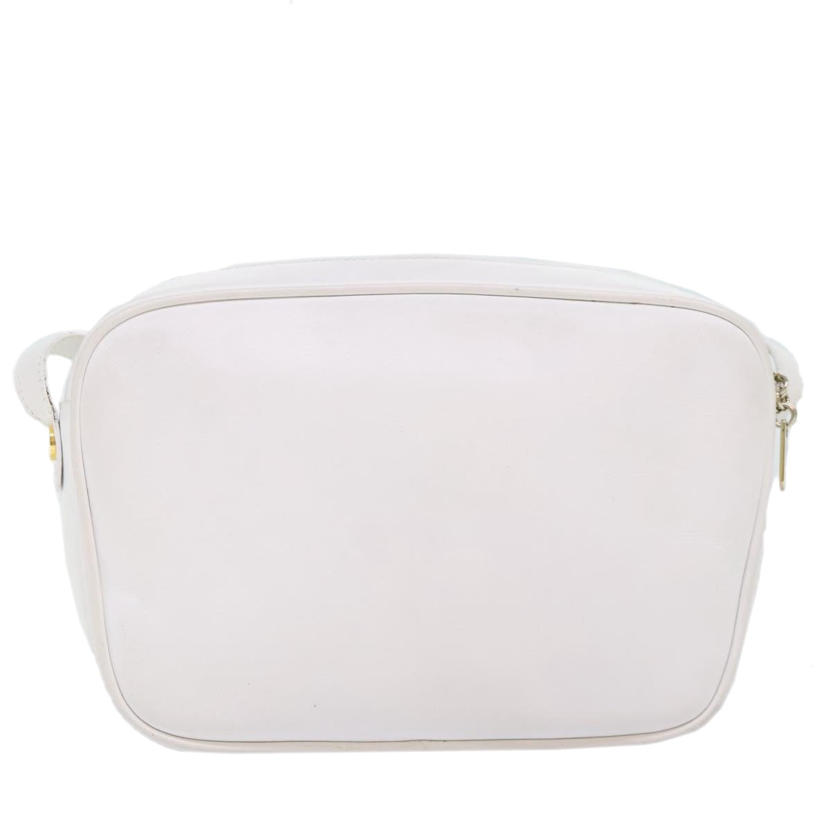 Salvatore Ferragamo Shoulder Bag Leather Gold White Auth 85785 - 0