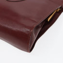 CARTIER Shoulder Bag Leather Red Gold Auth 85833-14