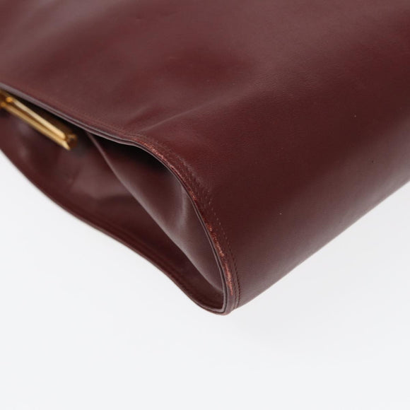 CARTIER Schoudertas Leer Rood Goud Authentiek 85833