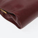 CARTIER Shoulder Bag Leather Red Gold Auth 85833-15