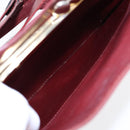 CARTIER Shoulder Bag Leather Red Gold Auth 85833-20