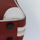BVLGARI Hand Bag Leather Red White Silver Auth 85837-14