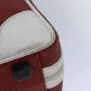 BVLGARI Hand Bag Leather Red White Silver Auth 85837-16