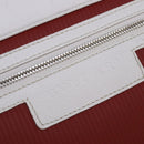 BVLGARI Hand Bag Leather Red White Silver Auth 85837-17
