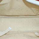 BVLGARI Handtasche Leder Rot Weiß Silber Auth 85837-11