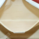 BVLGARI Hand Bag Leather Red White Silver Auth 85837-21