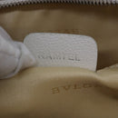 BVLGARI Hand Bag Leather Red White Silver Auth 85837-12