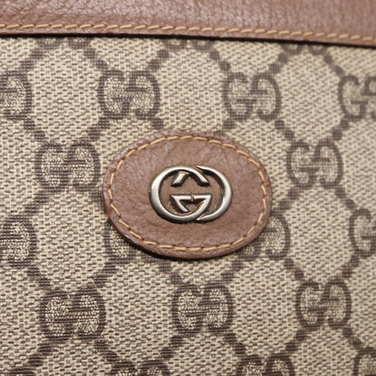 GUCCI GG Supreme Clutch Bag PVC Beige Gold 014 122 6063 Auth 85839