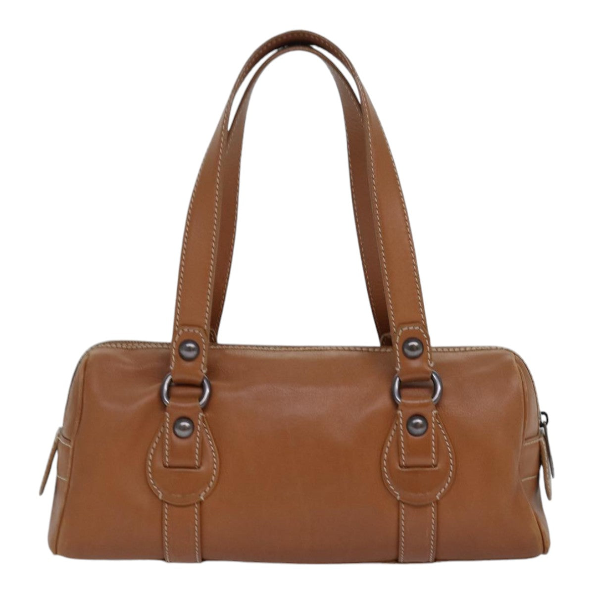 CELINE Shoulder Bag Leather Brown Auth 85851 - 0