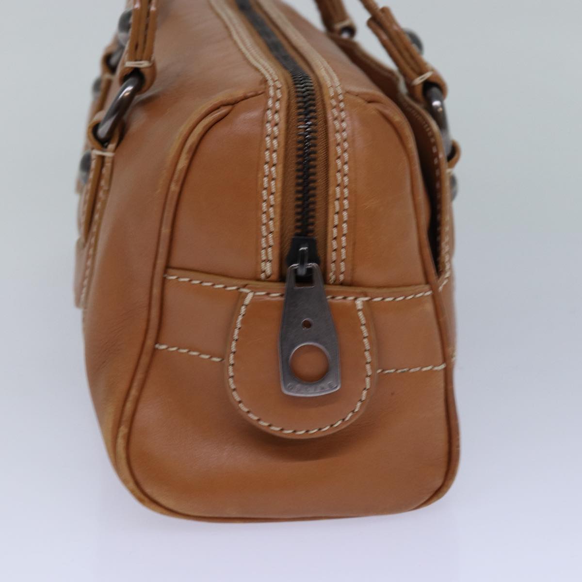 CELINE Shoulder Bag Leather Brown Auth 85851