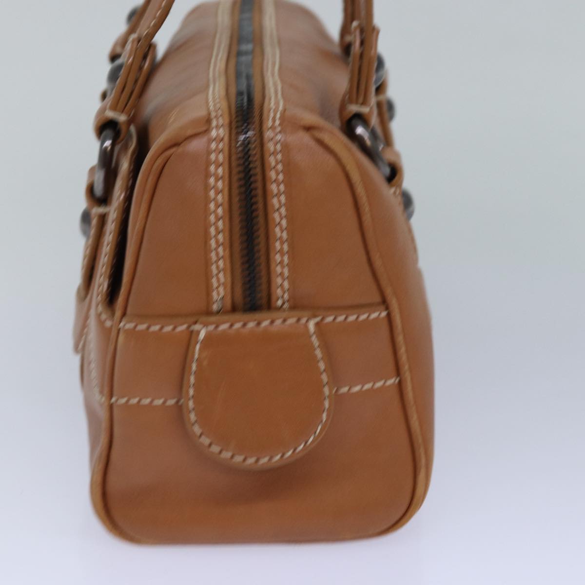 CELINE Shoulder Bag Leather Brown Auth 85851