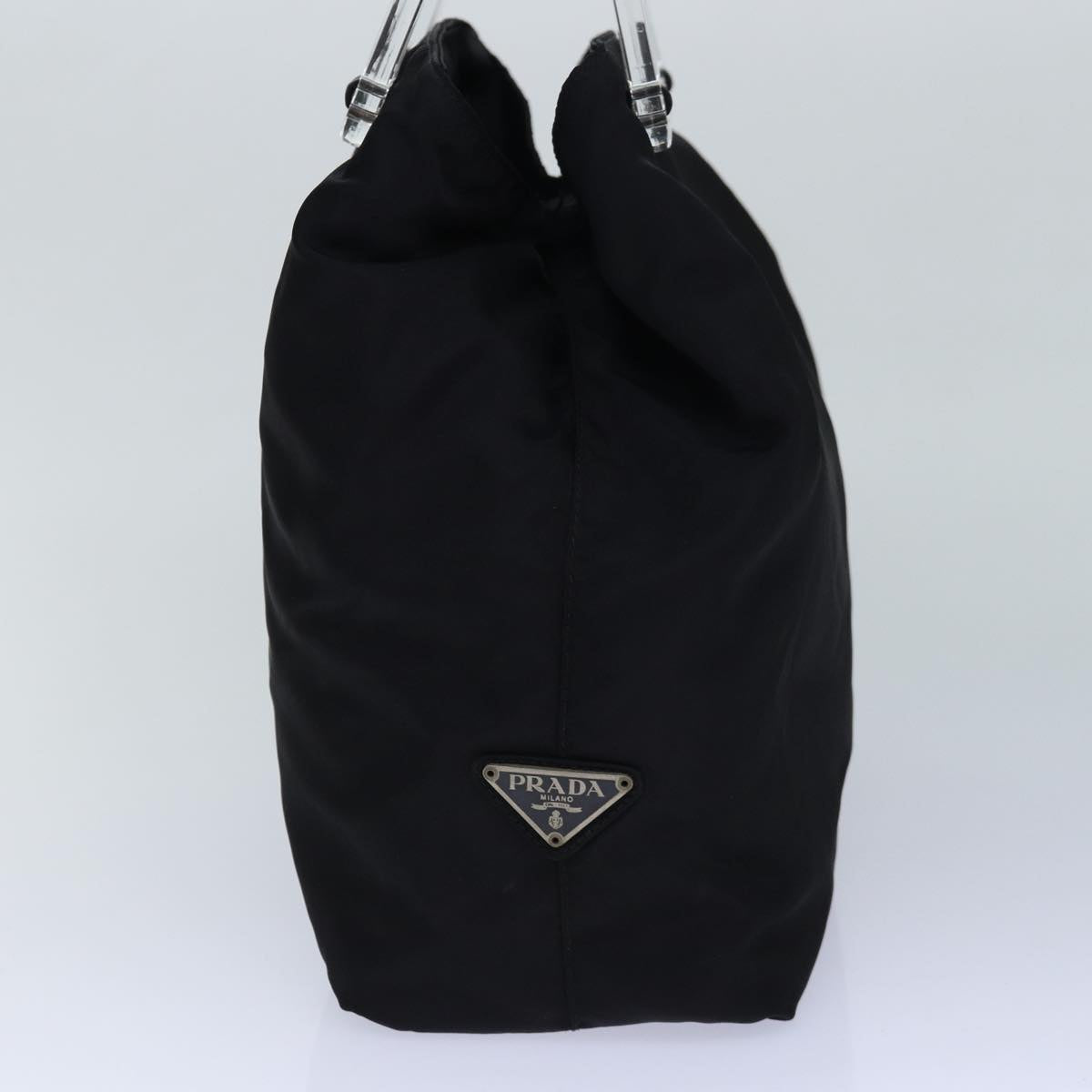 PRADA Hand Bag Nylon Black Auth 85853