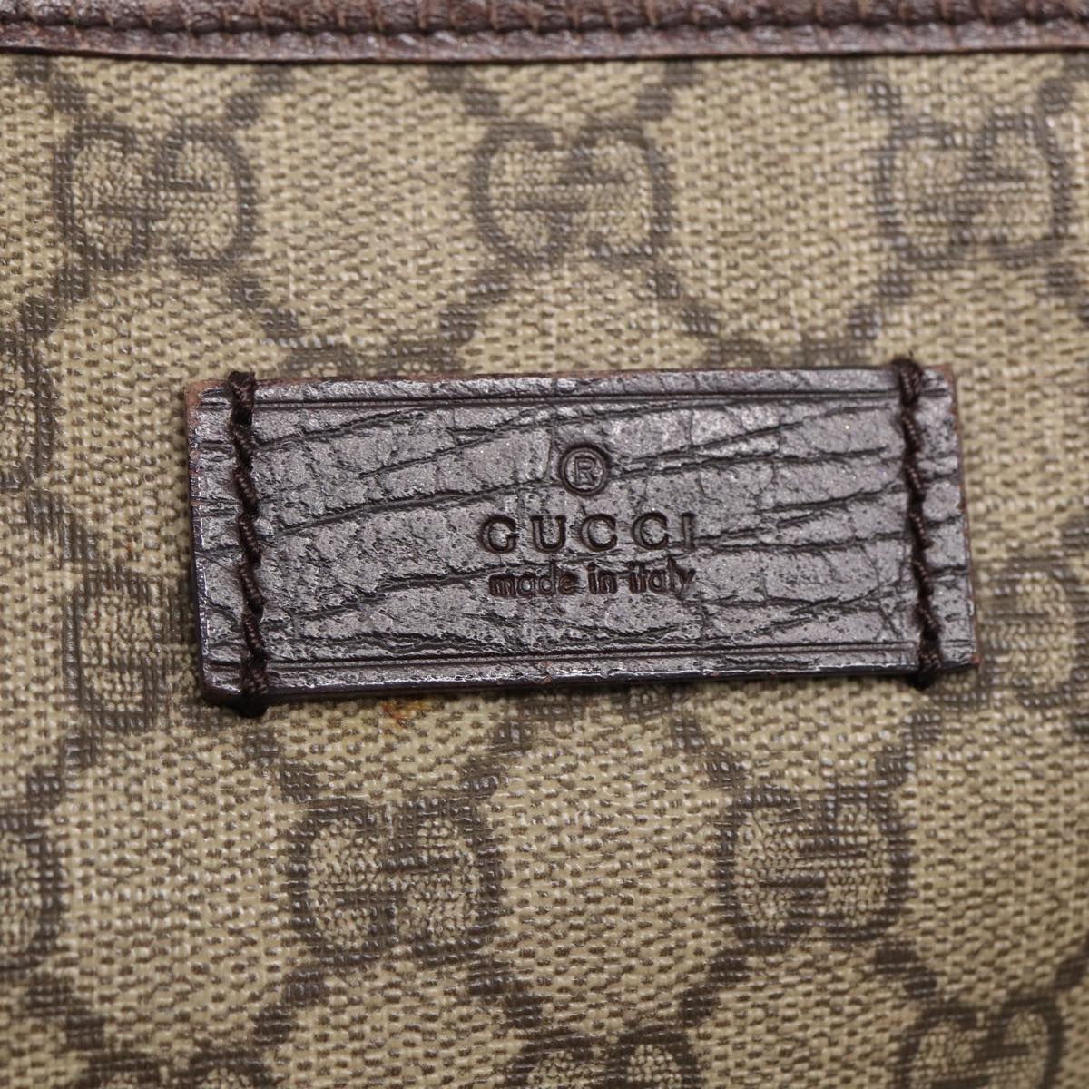 GUCCI GG Supreme Shoulder Bag Beige Silver 114288 Auth 85858