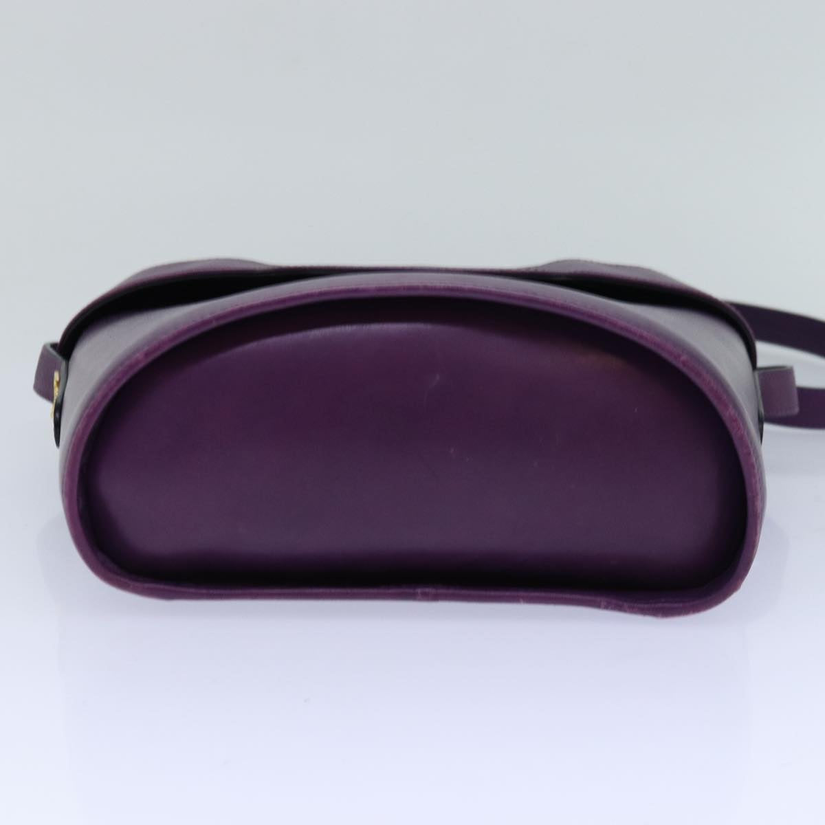 Salvatore Ferragamo Shoulder Bag Leather Purple Gold Auth 85876