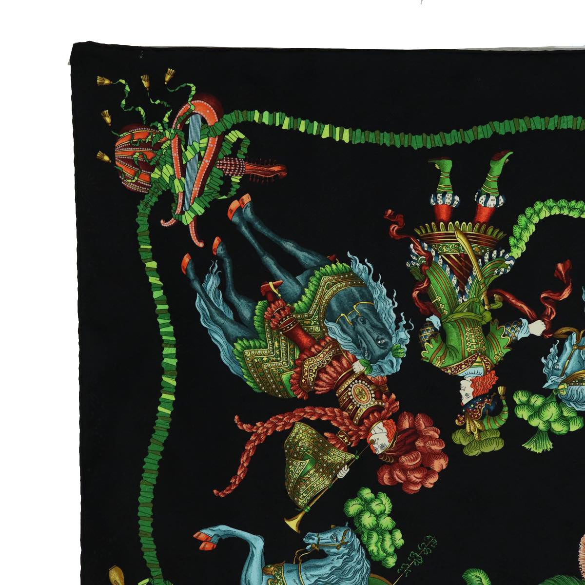 HERMES Carre 90 Scarf Silk Black Auth 85882 - 0