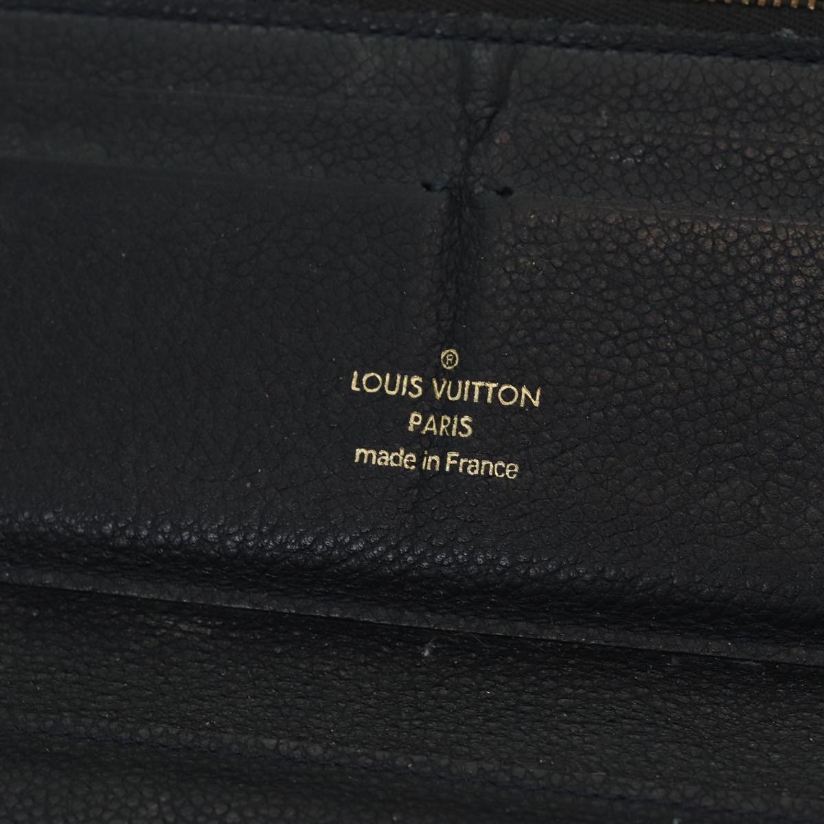 LOUIS VUITTON Monogram Empreinte Zippy Wallet Black M61864 LV Auth 85887