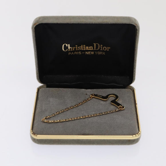 Christian Dior Necktie Chain metal Gold Tone Auth 85891