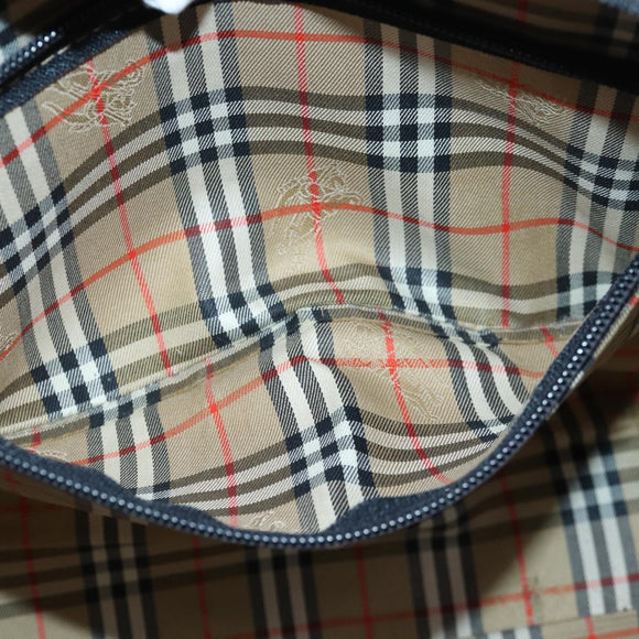Burberry Schultertasche Leder Silber Schwarz Original 85895
